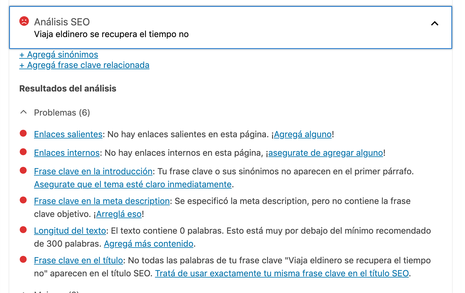 Yoast analisys